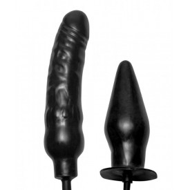 Пробка и фаллос с функцией расширения Deuce Double Penetration Inflatable Dildo and Anal Plug