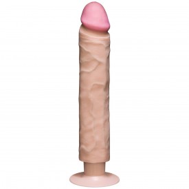 Телесный вибратор-реалистик The Realistic Cock ULTRASKYN Without Balls Vibrating 10” - 29,2 см.