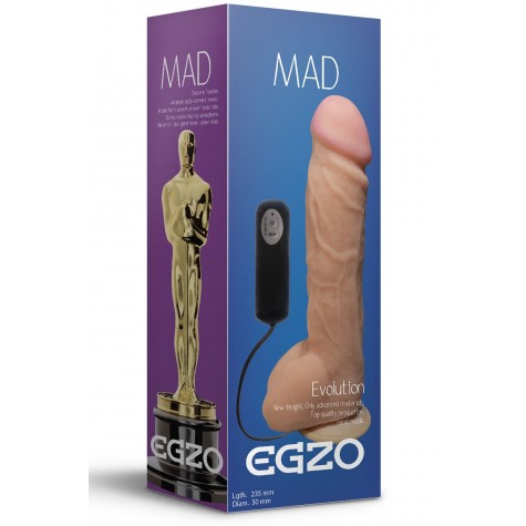 Телесный вибратор-реалистик Mad Oscar - 23,5 см.